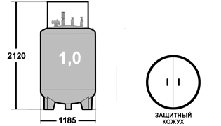 Газгольдер вертикальный 1 м3